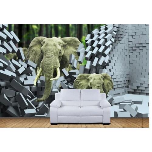 3D photo wallpaper custom 3d wall mural wallpaper sitting room 3d elephants personality background wall 3d wallpaper living room