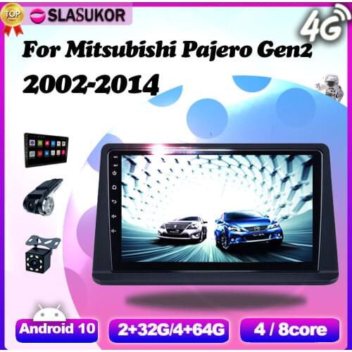 6+128G Android 10 For Mitsubishi Pajero Gen2 2002 2003 2004-2014 4G RAM Auto Video Player Navigation Car GPS DVD Cable Canbus