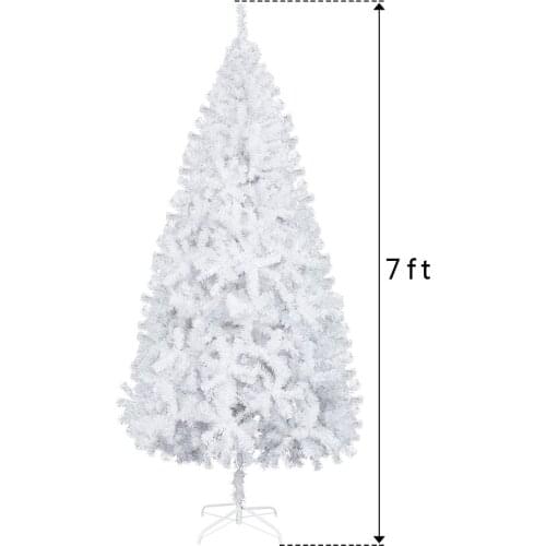 7FT Iron Leg White Christmas Tree with 950 Branches