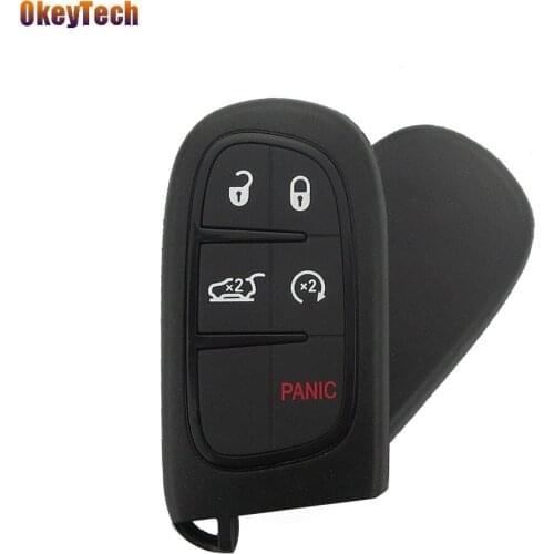 OkeyTech Key Shell for Chrysler 4+1 5 Buttons Keyless Entry Smart Remote Key Case for Chrysler Dodge Journey for Jeep Not Blade