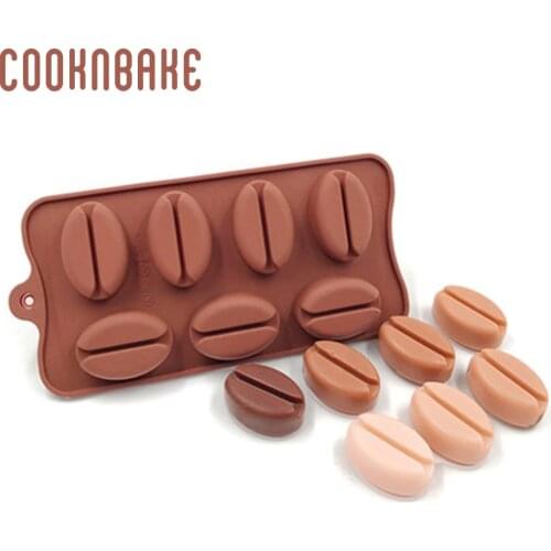COOKNBAKE Silicone Mold for Chocolate cake candy coffee bean shape ice cube tray lip silicone form for soap cake biscuit baking