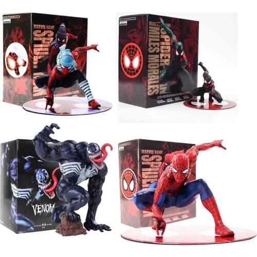 14cm Marvel Avengers Venom Spiderman Deadpool Squat Down Version Super Hero Action Figure Collection Model Toys Gifts Brinquedos