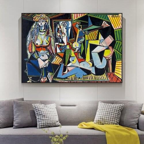 Canvas Art Vintage Home Decor Painting Pablo Picasso WOMEN OF ALGIERS Posters And Prints Wall Art Picture For Living Room Decor