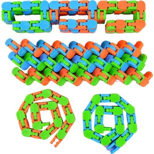 3/6pcs Multicolor Wacky Tracks Snap and Click Fidget Toys Adult Kids Stress Autism Snake Puzzles Classic Sensory Reliever Toy 7z