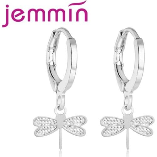 Exquisite New Fashion Animal Butterfly Design Setting Cubic Zirconia Woman Girls Favorite 925 Sterling Silver Earring