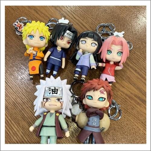Anime Hokage Konoha Jiraiya Hyūga Hinata Cosplay Keychain Haruno Sakura Doll Key ring Silica gel Pendant Props Accessories