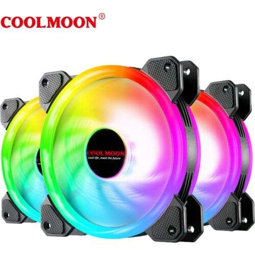 Coolmoon GM2 Chassis Cooling RGB Fan AURA SYNC with IR Remote Quiet Radiator 5V Mute Ventilador PC Case CPU Cooler Fan