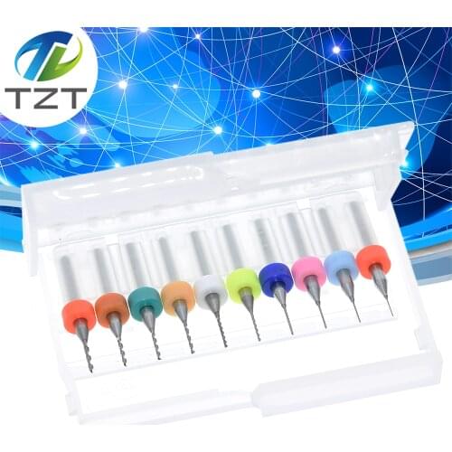 10pcs 0.3mm to 1.2mm PCB mini drill Bit tungsten steel carbide for print circuit board cnc drill Bits Machine