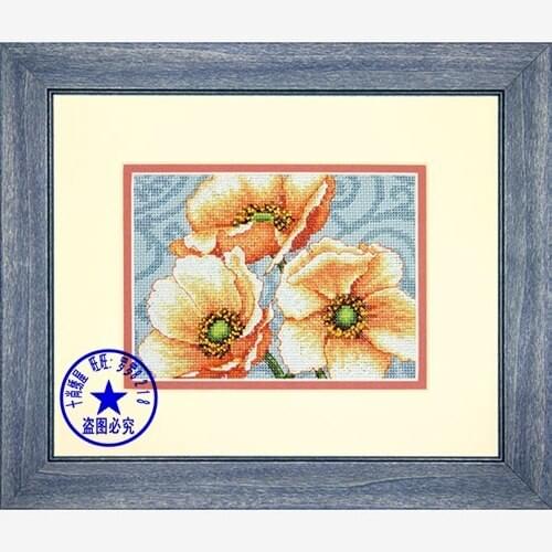 TOP popular Top Quality counted cross stitch kit three poppy flowers Dimensions 70-65139