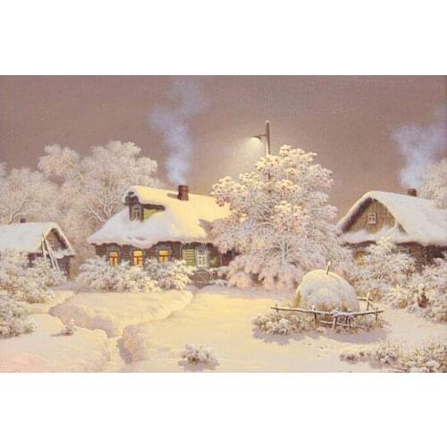 A3251 11CT/14CT/18CT/25CT/28CT night snowing patterns Counted Cross Stitch DIY Cross Stitch Kits Embroidery Needlework Sets