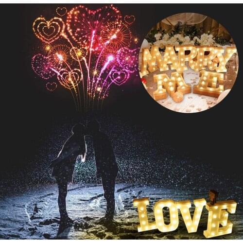 Luminous LED Letter Night Light English Alphabet Number Lamp for Wedding Party Christmas Home Valentines Day Decorations