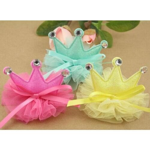 2015 Summer Newest Flatback Summer Lace Chiffon Flowers with Glitter Princess Decoration DIY Hair Bow Center Decorated Material