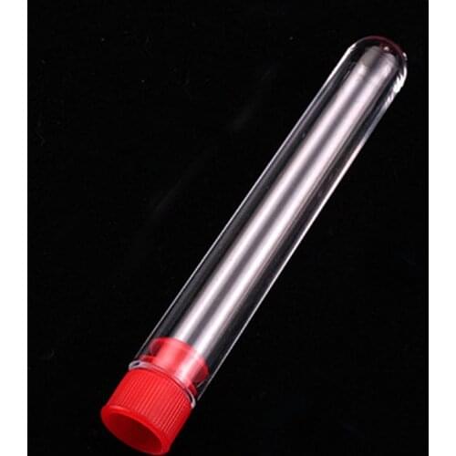 100 pieces/lot 13*100 Round Bottom Plastic Test Tube with cap Packing Plastic Tube