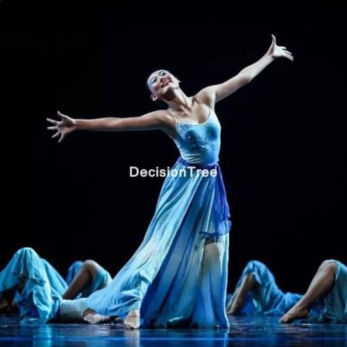 2021 latin dance dress training dress modern dance costume latin long gauze ballet practice long big swing skirt dance costumes