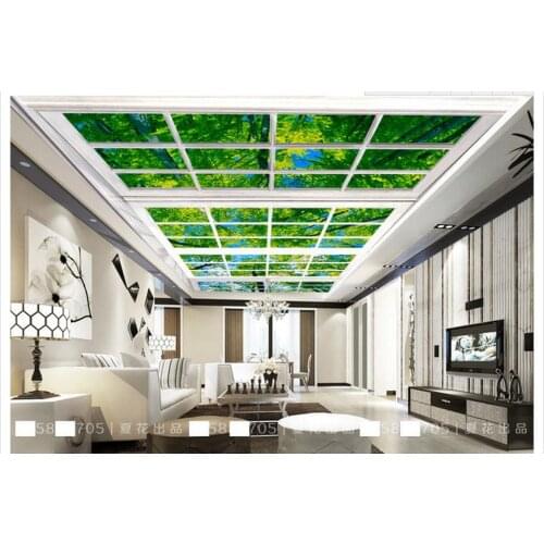 Custom photo wallpaper 3d ceiling wallpaper murals idyllic landscape window wood zenith mural wall papers for living room decor
