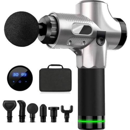 Professional Massage Gun Back Neck Deep Tissue Muscle Massager Body Relaxation 30 Speeds LCD Touch Display