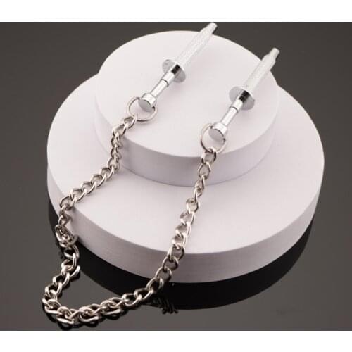 BDSM Nipple Toy Adjustable Torture Play Nipple Clamps with Chain Metal Nipple Clips Breast Bondage Restraints Gear Fetish paw 18