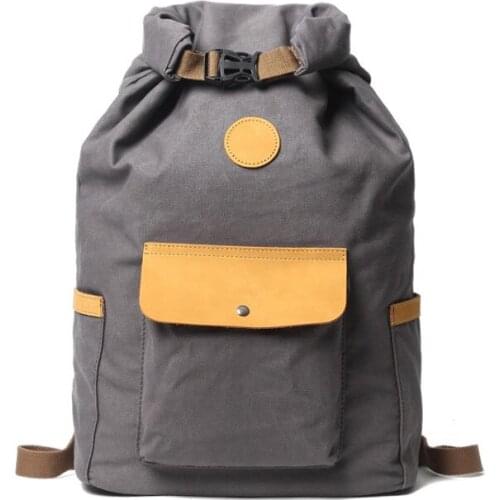 VZVA Waterproof Personality Backpack Korean Female Student Canvas Backpack Male Casual Outdoor Travel Computer Bag