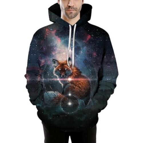 S-6XL 3d Sweatshirts Men/Women Hoodies With Hat Fox Print New Autumn Winter Loose Thin Unisex Hooded Hoody pocket Tops Pullover