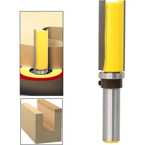 Lengthen Cleaning Bottom Router Bit Double Flute CNC Woodworking Milling Cutter Trimming Knife 1/4''& 8mm &1/2'' Straight Shank