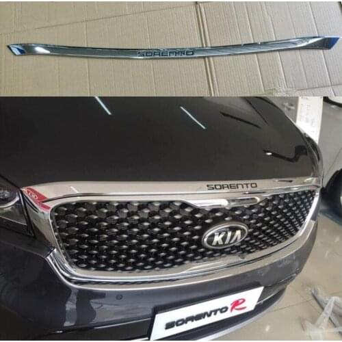 High Quality ABS Chrome Front Bumper Grille Hood Engine Cover Trims For Kia Sorento 2015 2016 2017 2018