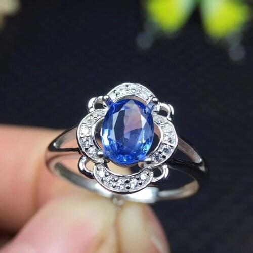 Anniversary Ring Natural real sapphire ring 925 sterling silver Fine handworked jewelry Finger rings