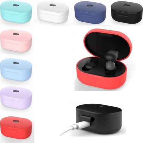 Earphone Protective Cover For Xiaomi Redmi Airdots TWS Headphone Case Liquid Waterproof Silicone Cover With Hook For Airdots