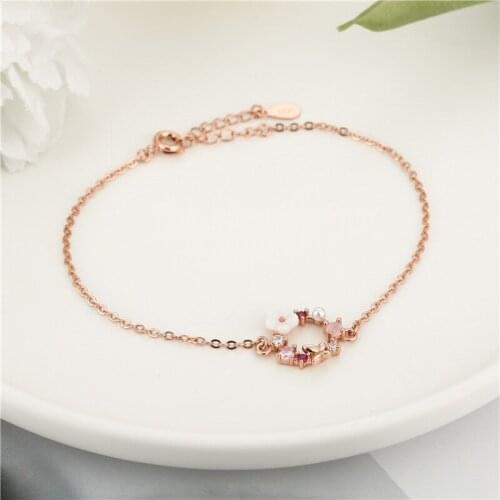 2021 Korean Version Of The New Romantic Temperament Butterfly Flower Wreath Bracelet Female Jewelry