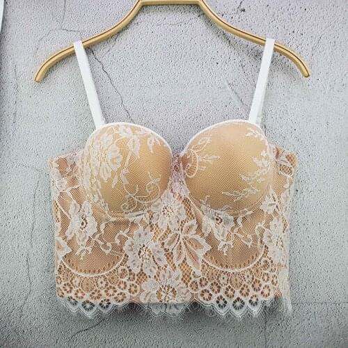 Women New Fashion Retro Camisole Lace Chest Padded Backless High Waist Short Crop Tops Sleeveless Bustier Corsets