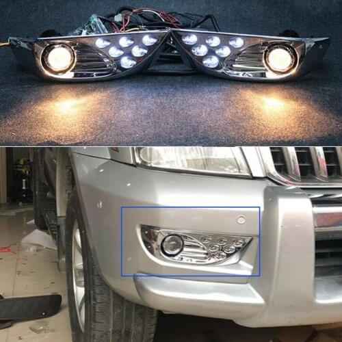 1 Set DRL For Toyota Land Cruiser Prado 120 LC120 2003-2009 LED DRL Daytime Running Light Fog Lamp 12V Auto Running lights