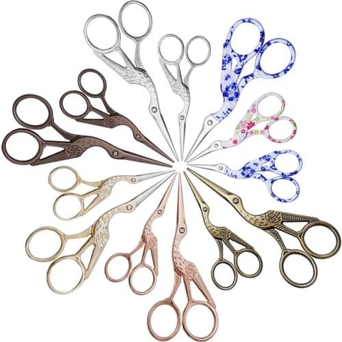1PC 11.5CM Cutting Sewing Scissors Vintage Stork Scissors Shears Cross Stitch Embroidery Fabric Tailors Scissor Thread Trimmer