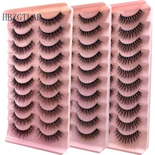 10/50/100boxes 3D mink lashes Natural False Eyelashes Long Messy Makeup Fake EyeLashes Extension Make Up Beauty Tools maquiagem