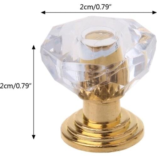 Y1UD 10PC Diamond Shape Crystal Glass Cabinet Knob Drawer Pull Handle For Jewelry Box