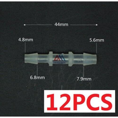 12 pieces 5.6mm*4.8mm Straight Reducing Connector Plastic Fitting Barbed Reducing Connector