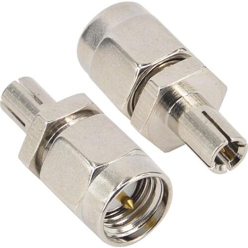 2 Pieces SMA - TS9 Connector SMA Male to TS9 Male Plug RF Coax Adapter Connector Nickelplated