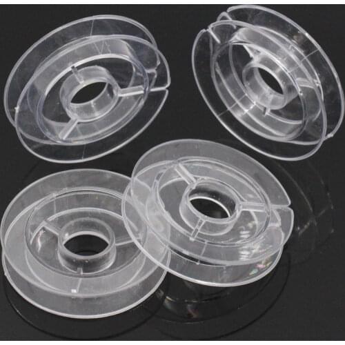 20Pcs Transparent Plastic Empty Sewing Bobbins Spools For Beading Wire Thread String Sewing Tools 50mm