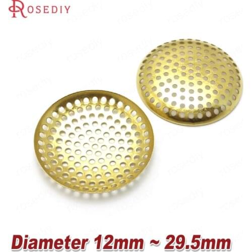 30PCS 12MM~29.5MM Antique Bronze Brass More Hole Round Disk Can fit Trays Bezels Base Settings Diy Jewelry Findings Accessories