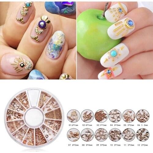 3D Nail Rhinestone Charms Metal Rivets Studs Rhinestones Pearl Nail Jewelry DIY Nail Art Decorations Accessoires