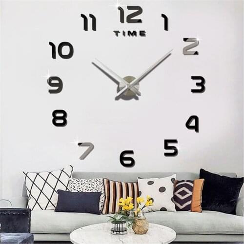 Diy Clock Acrylic Digital Wall Clock 3d Stereo Mute Electronic Clock Wall Stickers Decorative Stickers Home Office Decorations