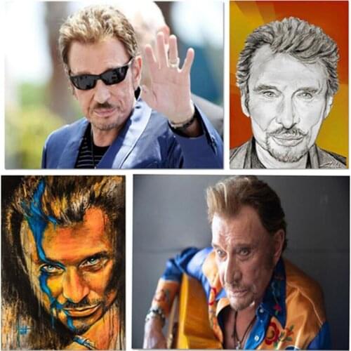 Full Square/Round Drill Diamond Embroidery Diamond Painting Johnny Hallyday Cross Stitch Rhinestone Mosaic Decor Gift QQ2025