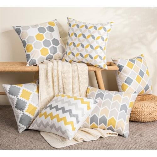 Geometric Nordic Cushion Cover Microfiber Throw Pillow Cover Cushion Case Sofa Bed Decorative Pillow Throw Pillows