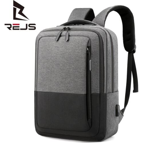 REJS LANGT Business Laptop Backpack Men 15.6 Inch Office Work Anti-Theft Backpacks with Usb Charging Waterproof Travel Daypack