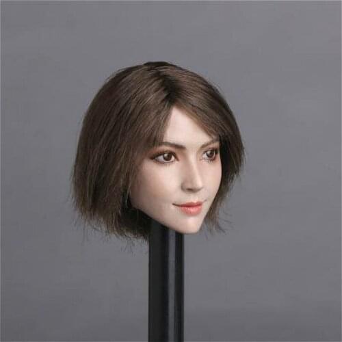 [ESTARTEK] GACTOYS GC011 1/6 BLACK Hair Beauty Female Head Sculpt for 12inch Phicen TBleague Jiaoudoll Action Figure DIY