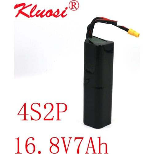 KLUOSI 16.8V Li-ion Battery 14.8V 7Ah 4S2P High Capacity UAV Rechargeable for Various RC Airplane Drone Quadrotor XH2.54-5P XT60