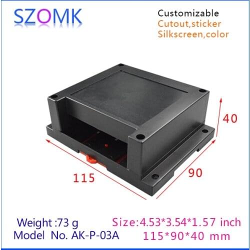 10 pieces, 2015 new electrical plastic din rail enclosure 115*90*40mm electronics outlet enclosures, electrical box enclosure