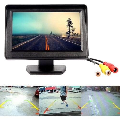 Car Rear View Monitor 4.3" Screen 2 Way AV Input Reversing Image Display for Reversing Parking Rear/Front View Car Monitor