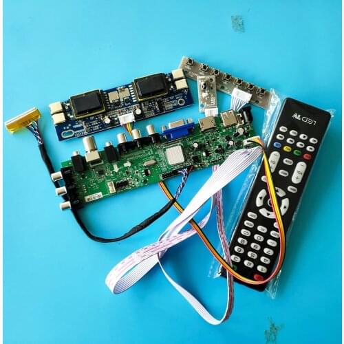 Kit for LM190E08-TLJ5/LM190E08-TLJ6 HDMI VGA Controller USB DVB-T 30pin 1280X1024 4 CCFL Digital LCD Panel board TV 19" remote