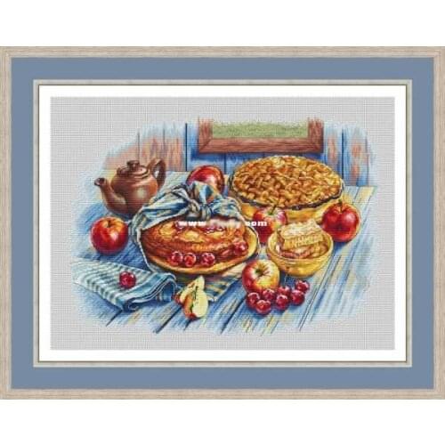 Fruit Cross Stich Set Cross Stitch Kit Embroidery Needlework Craft Packages Cotton Floss New Counted Homfun Painting