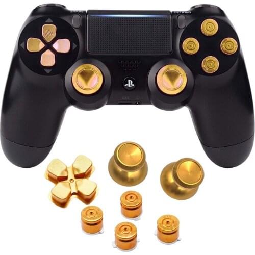 7pcs/lot Metal Analog Joystick Stick Grip Caps Set for Playstation4 Dual shock 4 PS4 Slim Pro Gamepad Controller Thumbstick Case