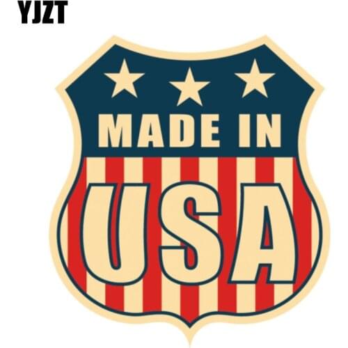 YJZT 14.8CM*16.4CM Creative Made In USA Decal Flag Car Sticker Car Accessories 6-1113